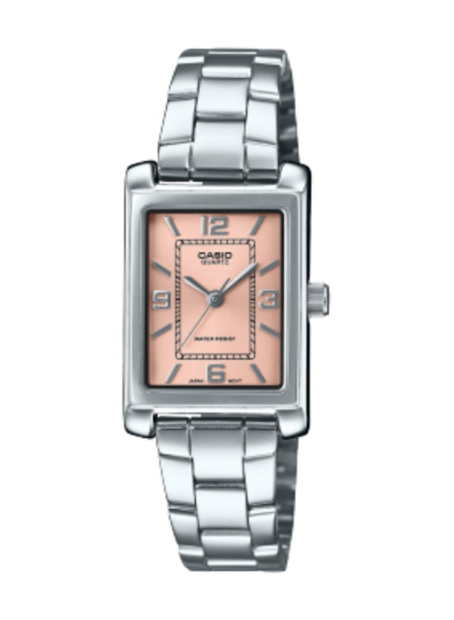 Analog Stainless Steel Band Rectangle  Shape  Wrist Watch LTP-1234DD-4ADF