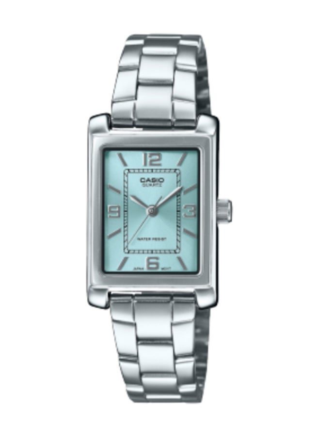 Analog Stainless Steel Band Rectangle  Shape  Wrist Watch LTP-1234DD-2ADF