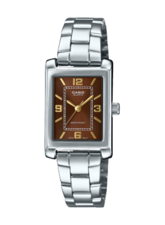 Analog Stainless Steel Band Rectangle  Shape  Wrist Watch LTP-1234DD-5ADF