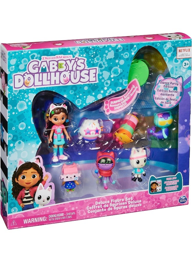 Gabby's Dollhouse, Dance Party Theme Figure Set with a Gabby Doll, 6 Cat Toy Figures and Accessory Kids Toys for Ages 3 and up!