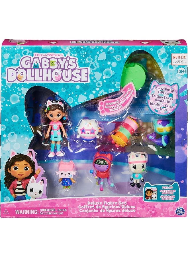 Gabby's Dollhouse, Dance Party Theme Figure Set with a Gabby Doll, 6 Cat Toy Figures and Accessory Kids Toys for Ages 3 and up!