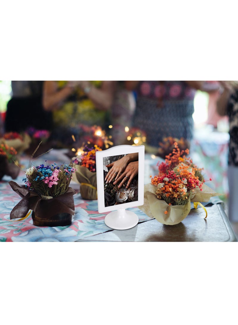 【DOUBLE SIDED DISPLAY】This standing picture frame set is made with two clear panels window In between you can easily insert your 4x6 inch pictures High transparency window displays and protects on both sides with great clear visibility Easy to rep