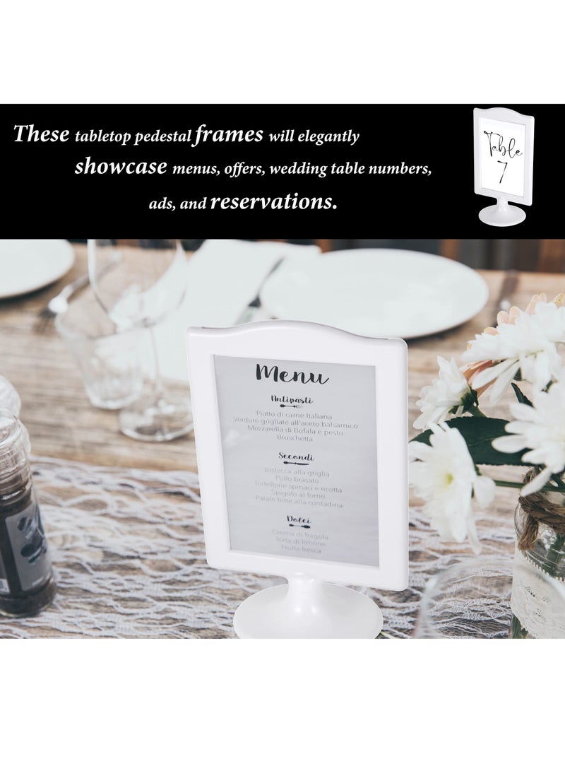 【DOUBLE SIDED DISPLAY】This standing picture frame set is made with two clear panels window In between you can easily insert your 4x6 inch pictures High transparency window displays and protects on both sides with great clear visibility Easy to rep