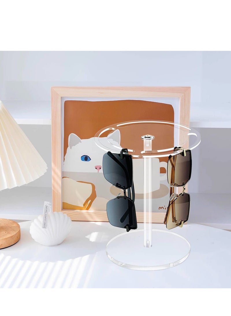 Sunglasses Holder Stand  Acrylic Eyeglasses Display Stand with 360 Rotating Clear Sunglasses Rack Holder Eyewear Display Tabletop Organizer Holder for Home Office Optical Shop