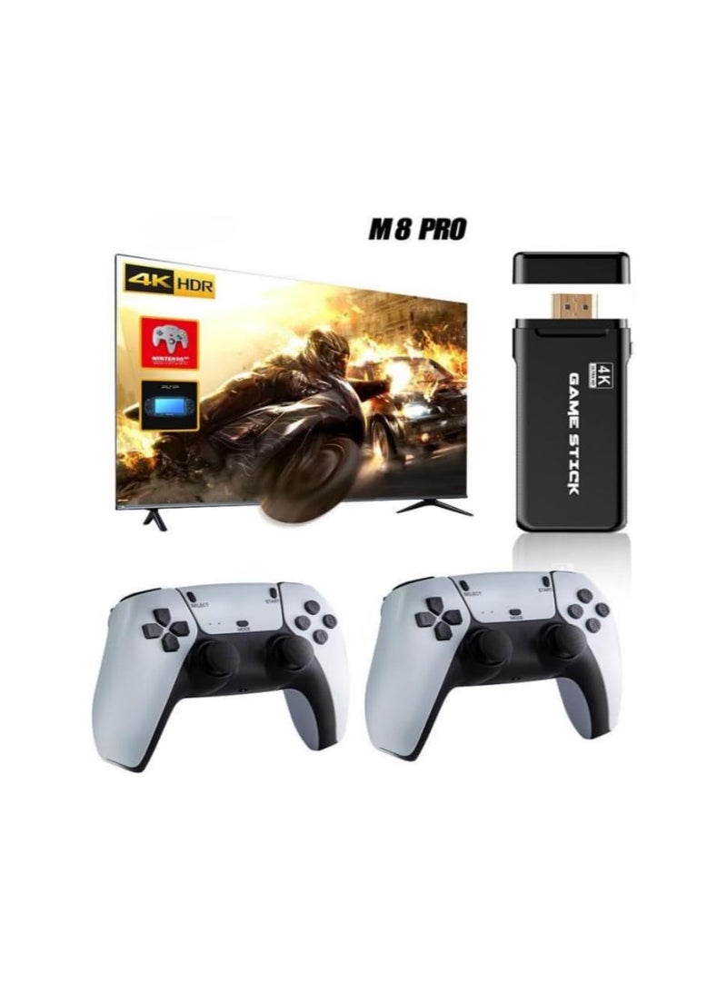 NEW wireless retro game console plug and play video game stick built in 10000+ games classic emulators 4k high definition hdmi output for tv with dual 2.4g wireless Dual controllers