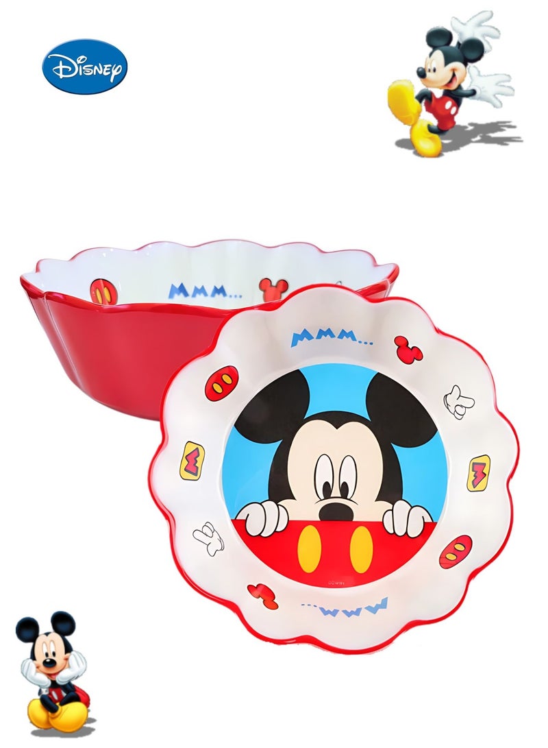 4pcs Melamine Bowl with Assorted Disney Character Stitch, Ariel, Mc Queen, Mickey Mouse Tableware Fruits, Cereals, Snacks Soup, Rice Durable Bowl for Kids & Toddler Age 2+