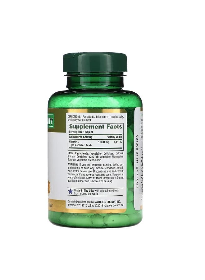 Vitamin C 1000mg - Immune Health Support - 100 Coated Caplets