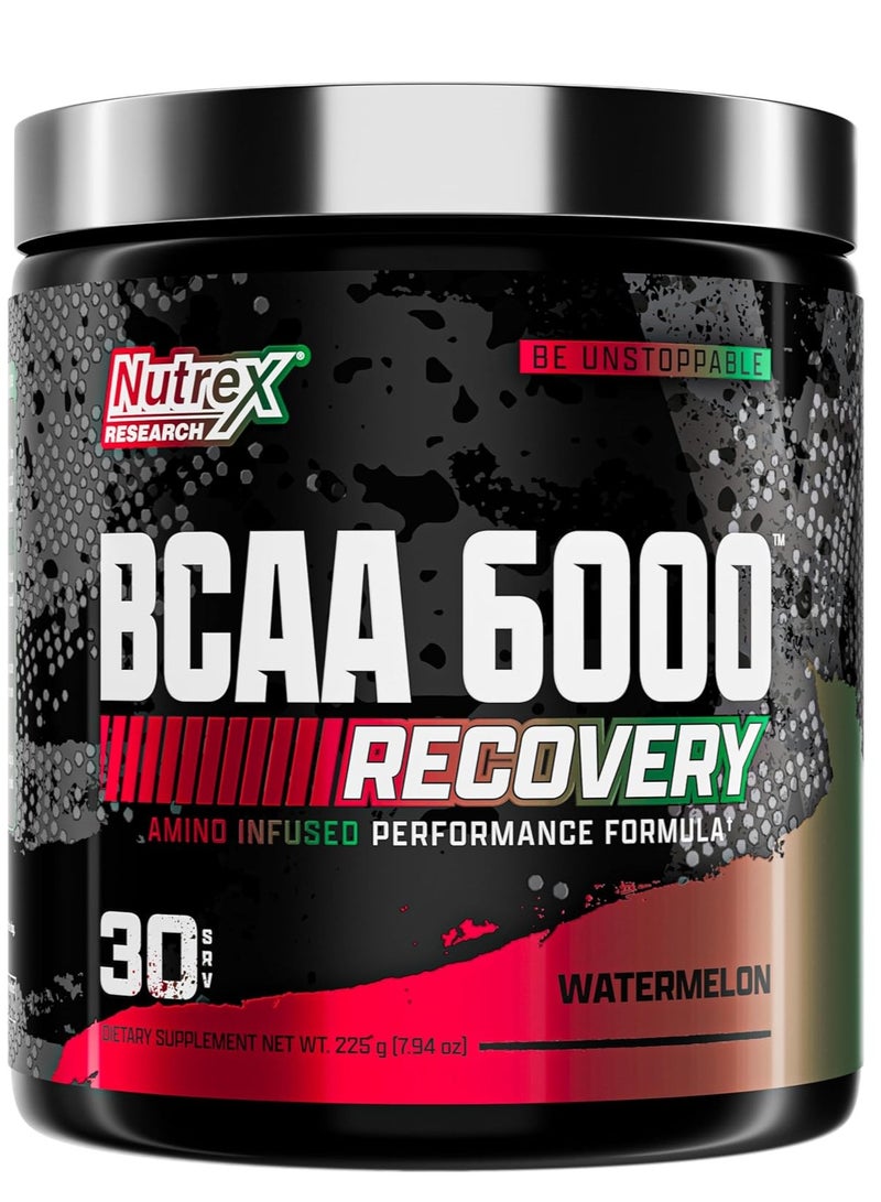 Nutrex Research - BCAA 6000 Powder, 6 Grams BCAAs, Amino Acid Supplement for Post Workout Recovery & Muscle Growth, Watermelon Flavor, 30 Servings