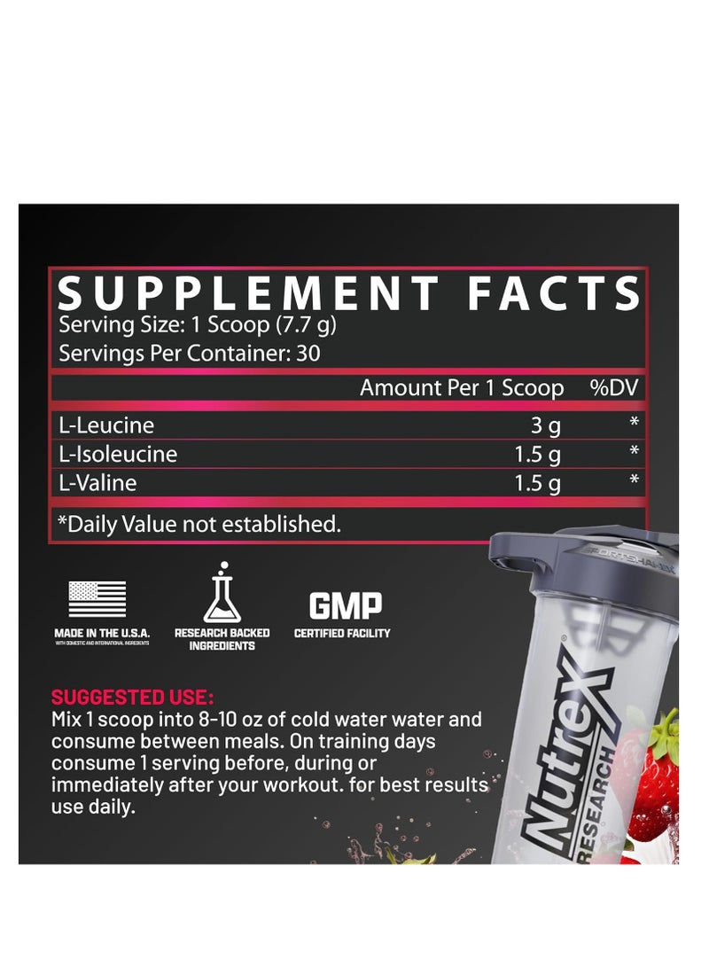 Nutrex Research - BCAA 6000 Powder, 6 Grams BCAAs, Amino Acid Supplement for Post Workout Recovery & Muscle Growth, Fruit Punch Flavor, 30 Servings