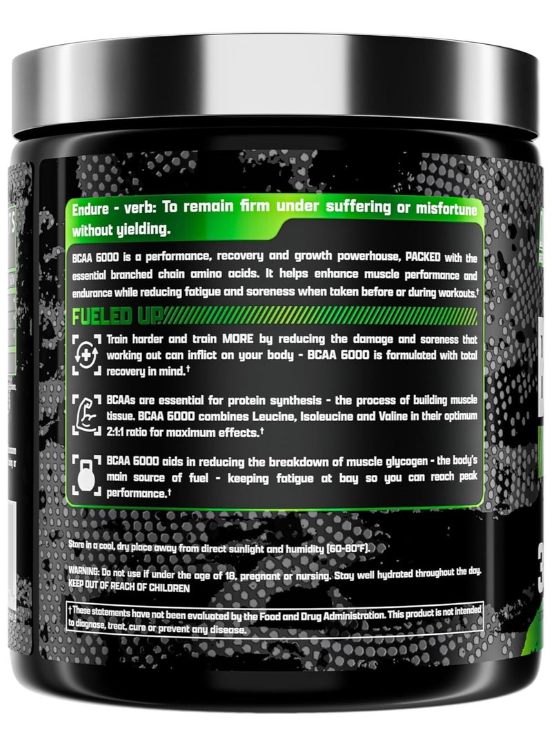 Nutrex Research - BCAA 6000 Powder, 6 Grams BCAAs, Amino Acid Supplement for Post Workout Recovery & Muscle Growth, Green Apple Flavor, 30 Servings