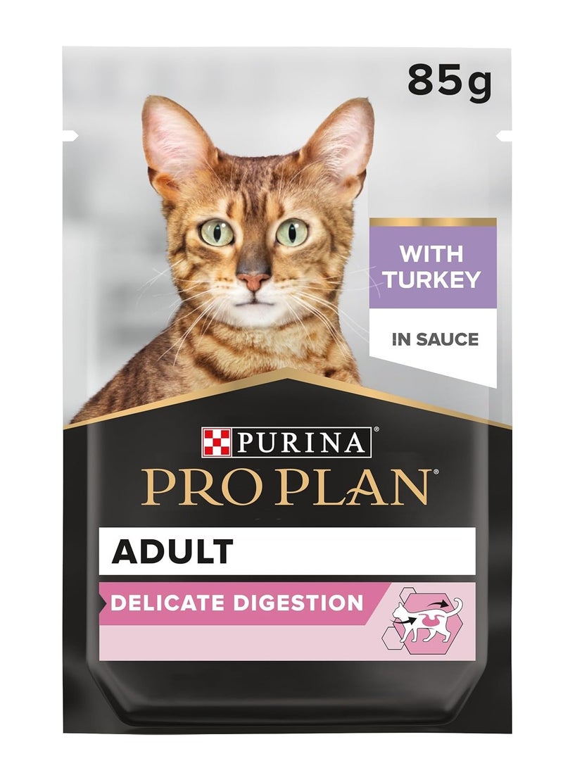 purina proplan Adult Delicate Digestion Wet Cat Food with Turkey Gravy, 85g 26 pouches