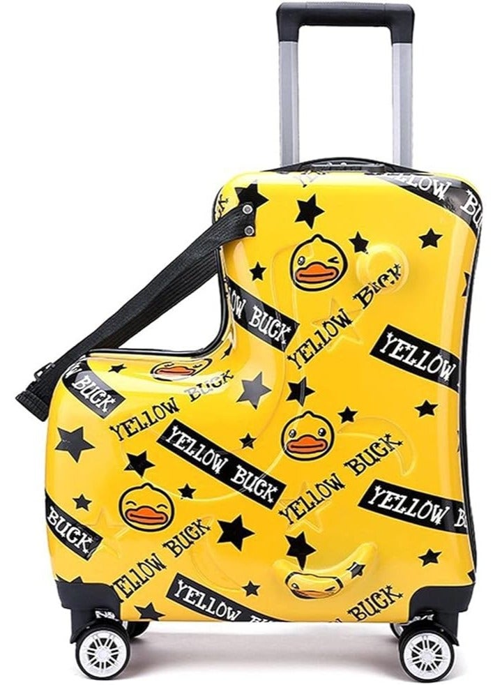 Children Trolley Case, Kid Riding Luggage ABS Material 360 Degree Silent Travel Suitcase