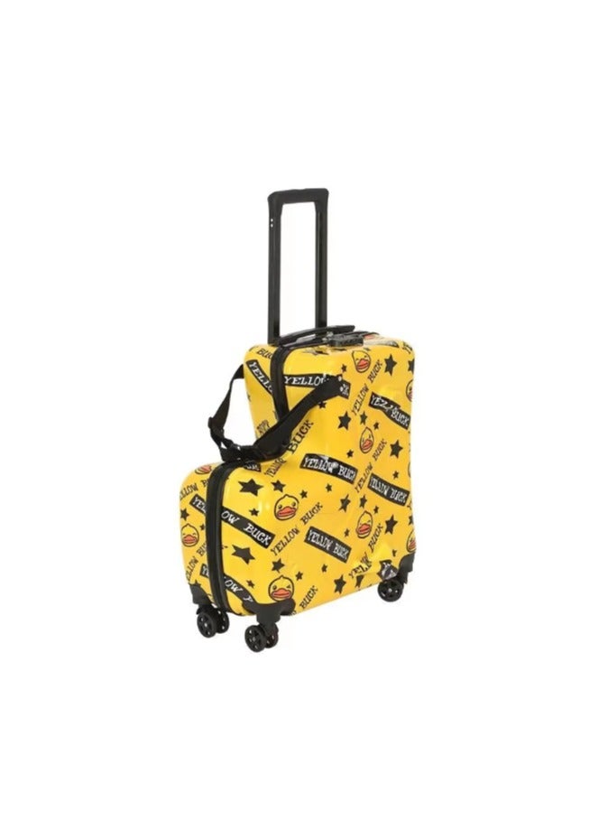 Children Trolley Case, Kid Riding Luggage ABS Material 360 Degree Silent Travel Suitcase