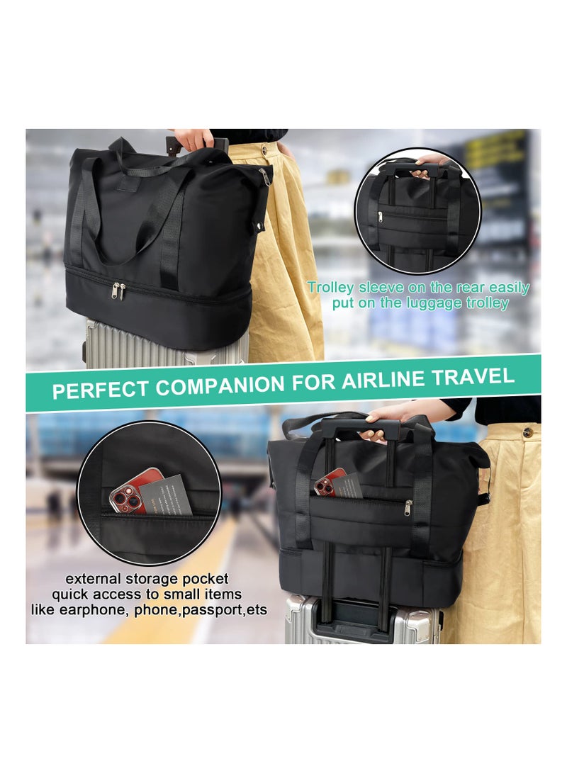 Versatile Waterproof Travel Duffel Bag with Dry Wet Separation Ideal for Gym Sports Shopping and Weekend Getaways for Men and Women