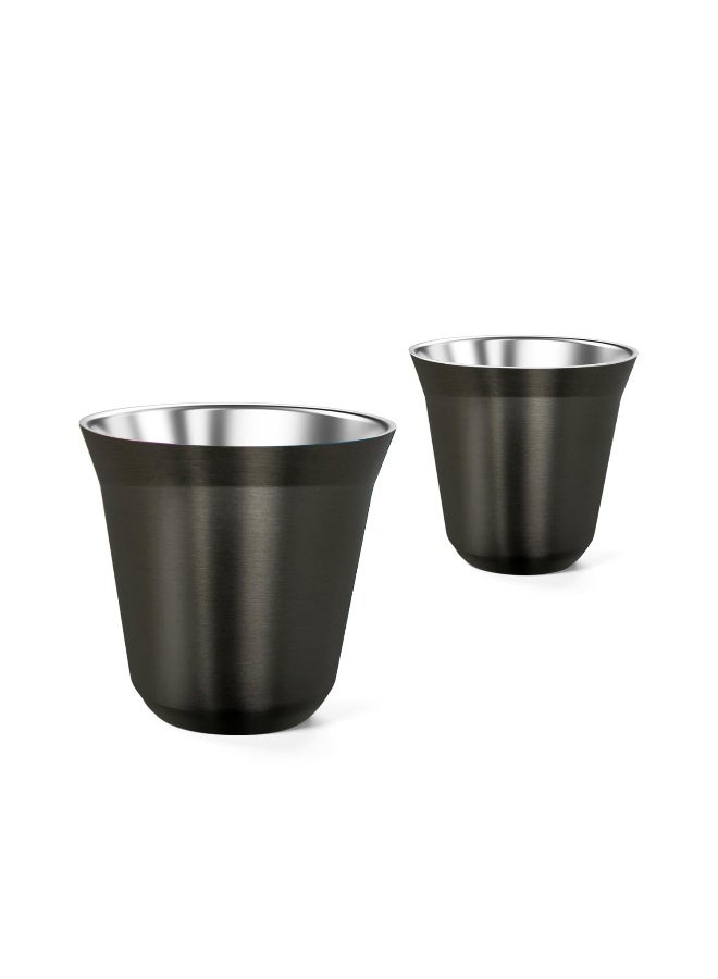 Premium Stainless Steel Espresso Cup Demitasse Cups - Set Of 2 Heat Resistant Espresso Cups For A Perfect Sip Elegant And Durable Espresso Shot Cups Gun 80Ml