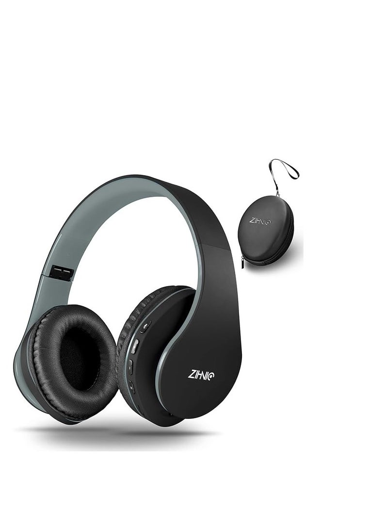 Bluetooth Headphones Over-Ear, Foldable Wireless and Wired Stereo Headset Micro SD/TF, FM for Cell Phone,PC,Soft Earmuffs &Light Weight for Prolonged Wearing(Black))