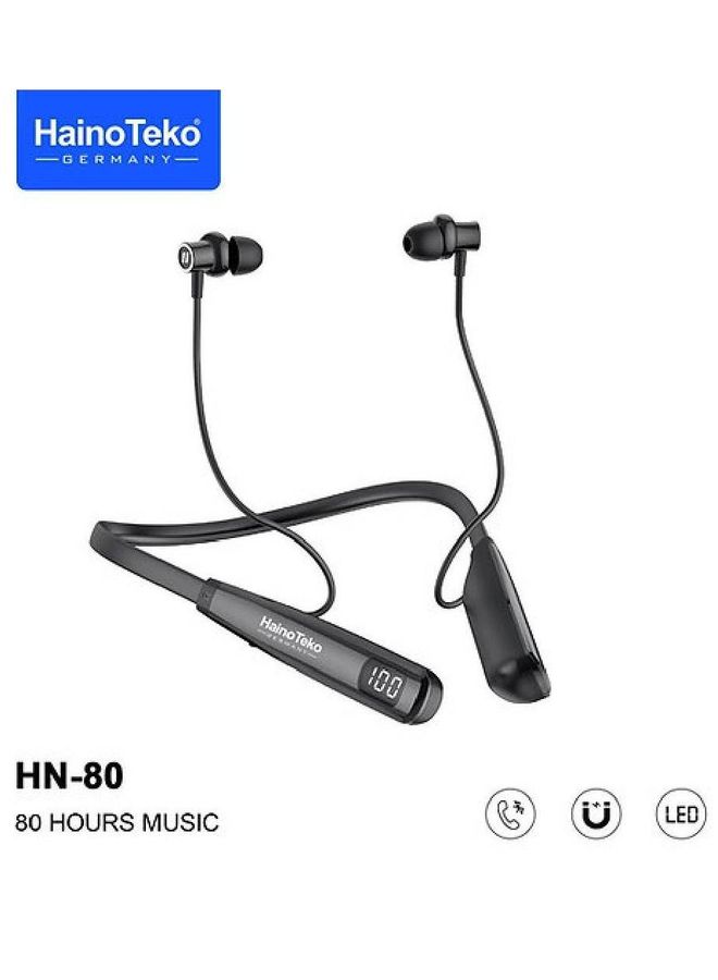 Germany HN-80 Neckband Wireless Bluetooth Earphone Black