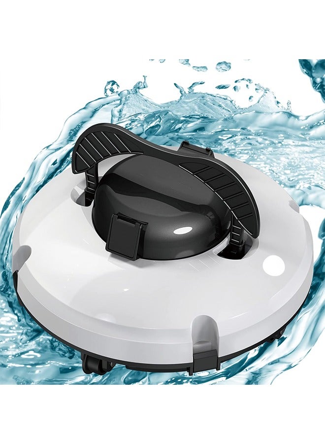 Cordless Pool Vacuum -【Up to 𝟏𝟐𝟎 Mins】 Robot Pool Vacuum Cleaner for Above Ground/Inground Pool【Enhance】 5200mAh Battery【2-Motor】 Suction for Flat Pool Up 650