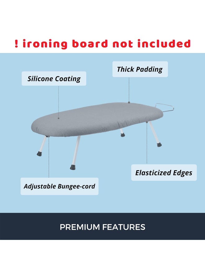 Savuk  Ironing Board Cover And Pad Silicone Coated 4 Layers, 12.5X31 Inch Mini Size, Extra Heavy Duty Thick Padding, Heat Reflective, Non Stick Scorch And Stain Resistant