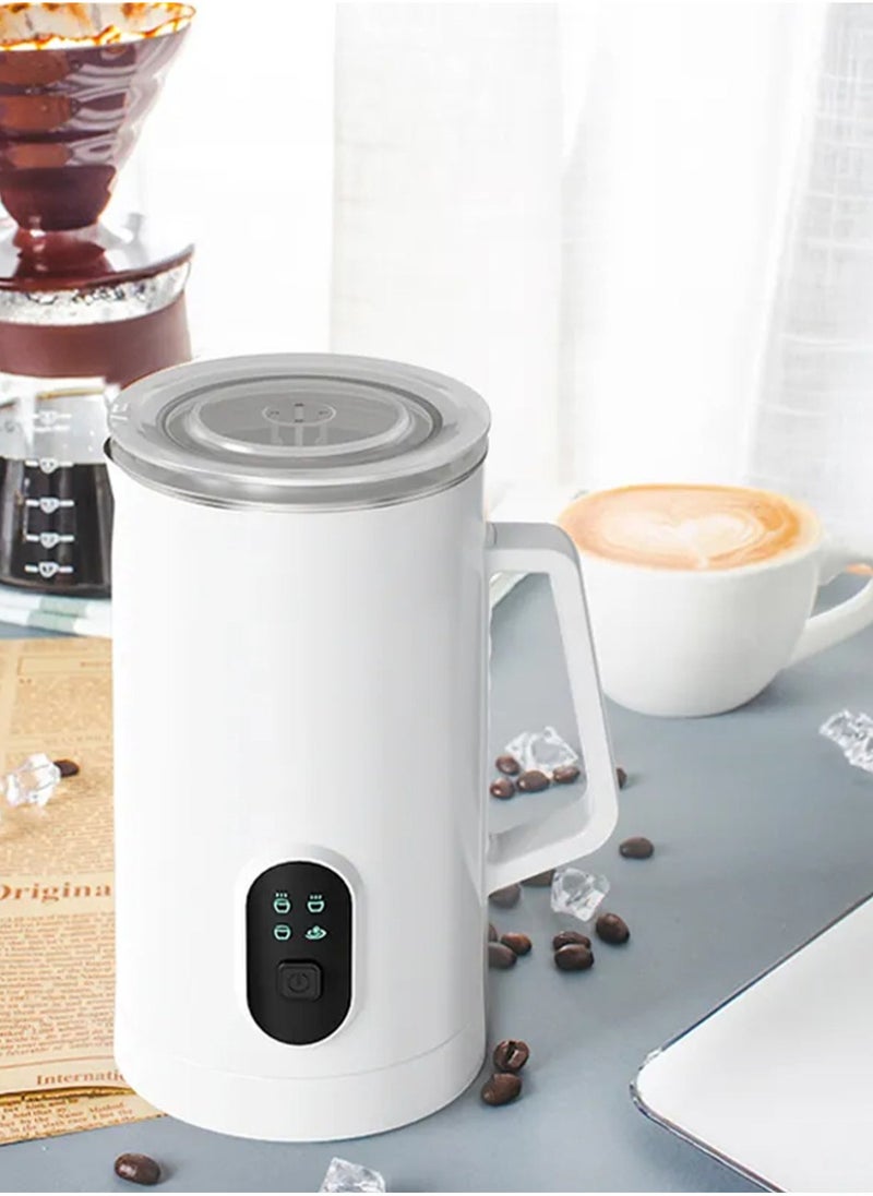 Electric Milk Frother Steamer Milk Foamer 4 in 1 Multifunctional Hot Cold Milk Foam Maker 400W Automatic Quiet Milk Warmer Latte Cappuccinos Hot Chocolate