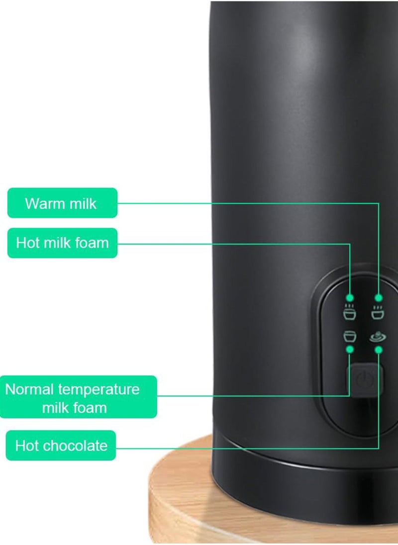 Electric Milk Frother Steamer Milk Foamer 4 in 1 Multifunctional Hot Cold Milk Foam Maker 400W Automatic Quiet Milk Warmer Latte Cappuccinos Hot Chocolate