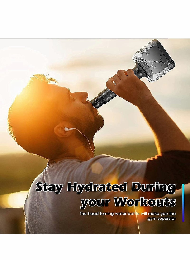 Water Bottle Sports for Thor Hammer Shaped Large Capacity BPA Free Drinking Container Gym Bodybuilding Hiking