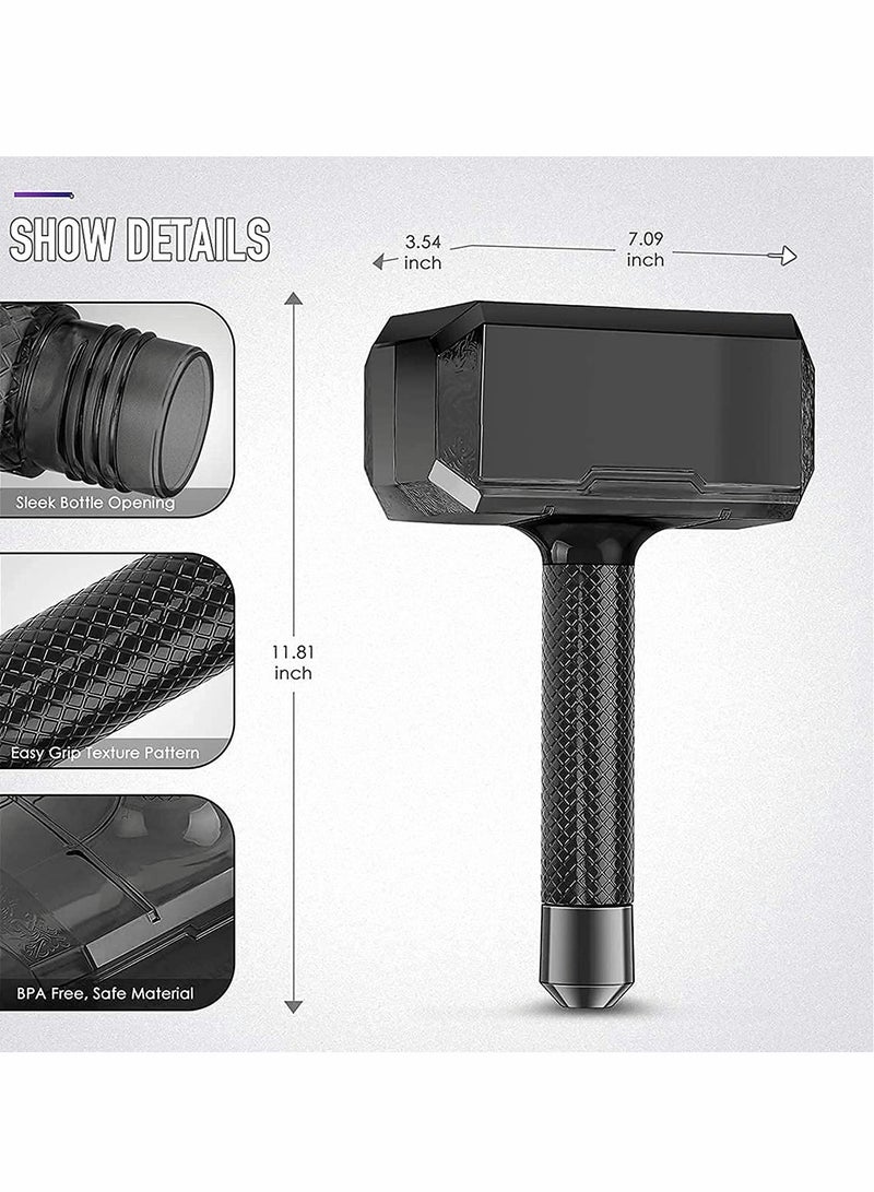 Water Bottle Sports for Thor Hammer Shaped Large Capacity BPA Free Drinking Container Gym Bodybuilding Hiking