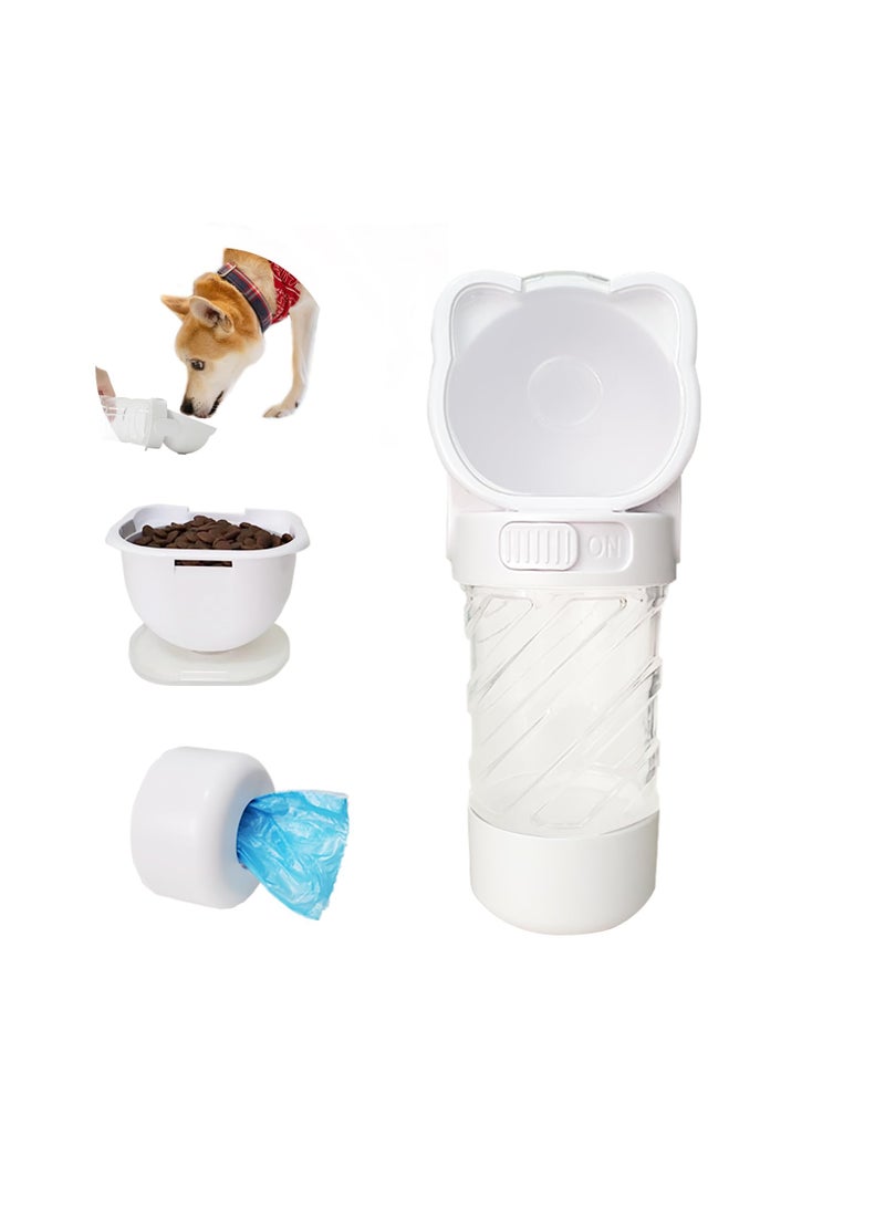 Portable Dog Water Bottle 3 In 1, Multifunctional Puppy Water Dispenser with Water Bowl  for Walking, Hiking and Traveling, Bpa Free, Dishwasher Safe, Silica Gel Seal Ring Design