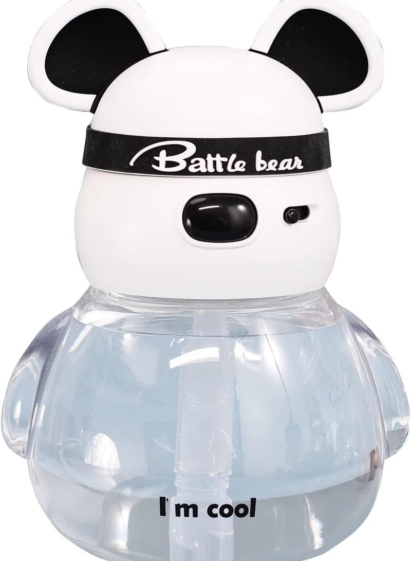 Cute Bear Water Bottle with Straw and Straw Handle Cap Leakproof Tritan BPA Free Reusable Water Jug Easy Carry for Kids Girls Boys and for Outdoor and School Activities