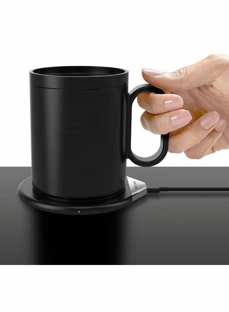 Coffee Cup Warmer Electric Smart Beverage Mug Warmer Desktop Digital Touch Mug Heater Coaster Cup Warmer Pad for Tea Water Cocoa Baby Food Milk Cup Heater Plate Black