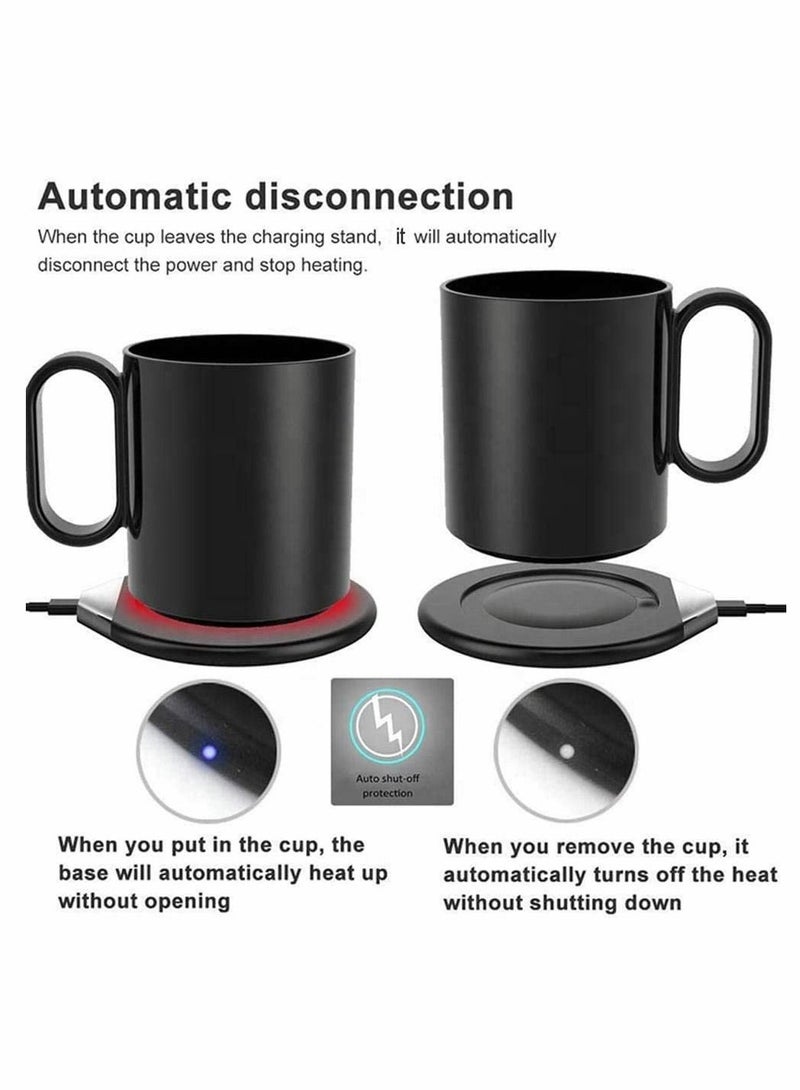 Coffee Cup Warmer Electric Smart Beverage Mug Warmer Desktop Digital Touch Mug Heater Coaster Cup Warmer Pad for Tea Water Cocoa Baby Food Milk Cup Heater Plate Black