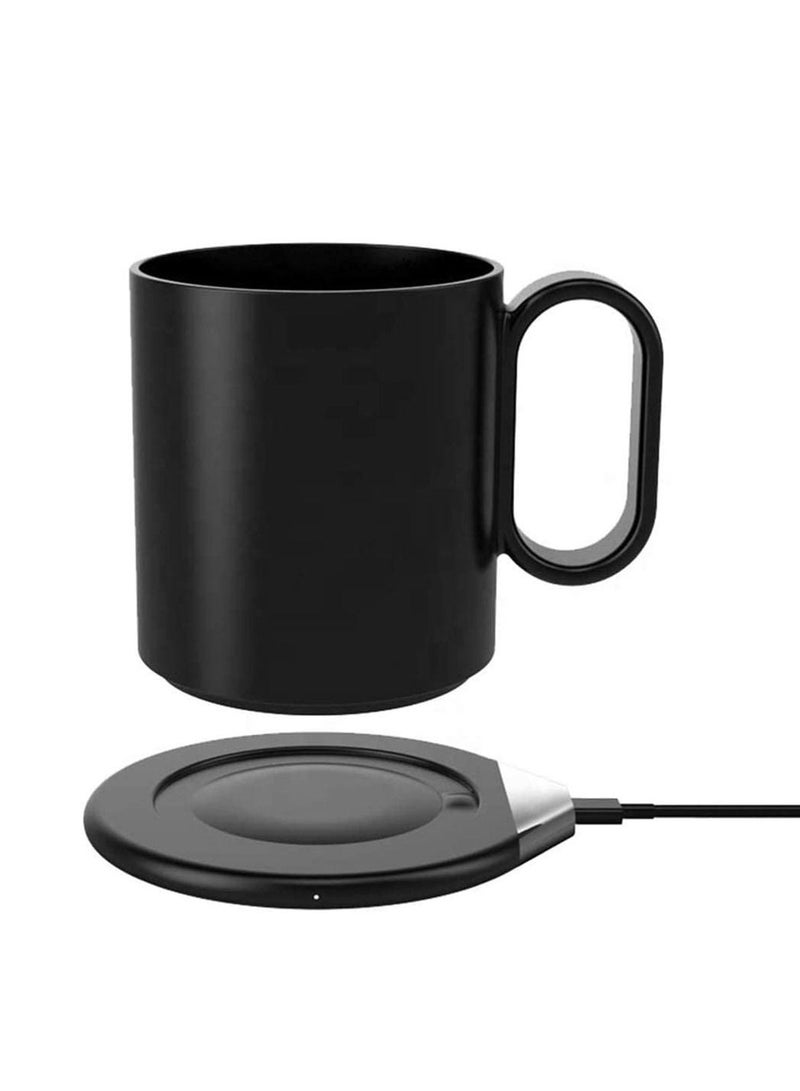 Coffee Cup Warmer Electric Smart Beverage Mug Warmer Desktop Digital Touch Mug Heater Coaster Cup Warmer Pad for Tea Water Cocoa Baby Food Milk Cup Heater Plate Black