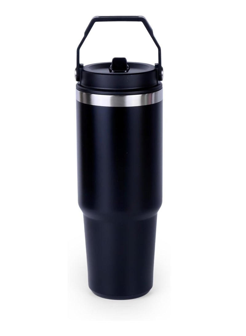 Cuisine Art Hot and Cold Drinking Flask, Vacuum Insulated Mug, Water Bottle, Stainless Steel Vacuum Insulated Tumbler (31 oz / 900 ML) - Black