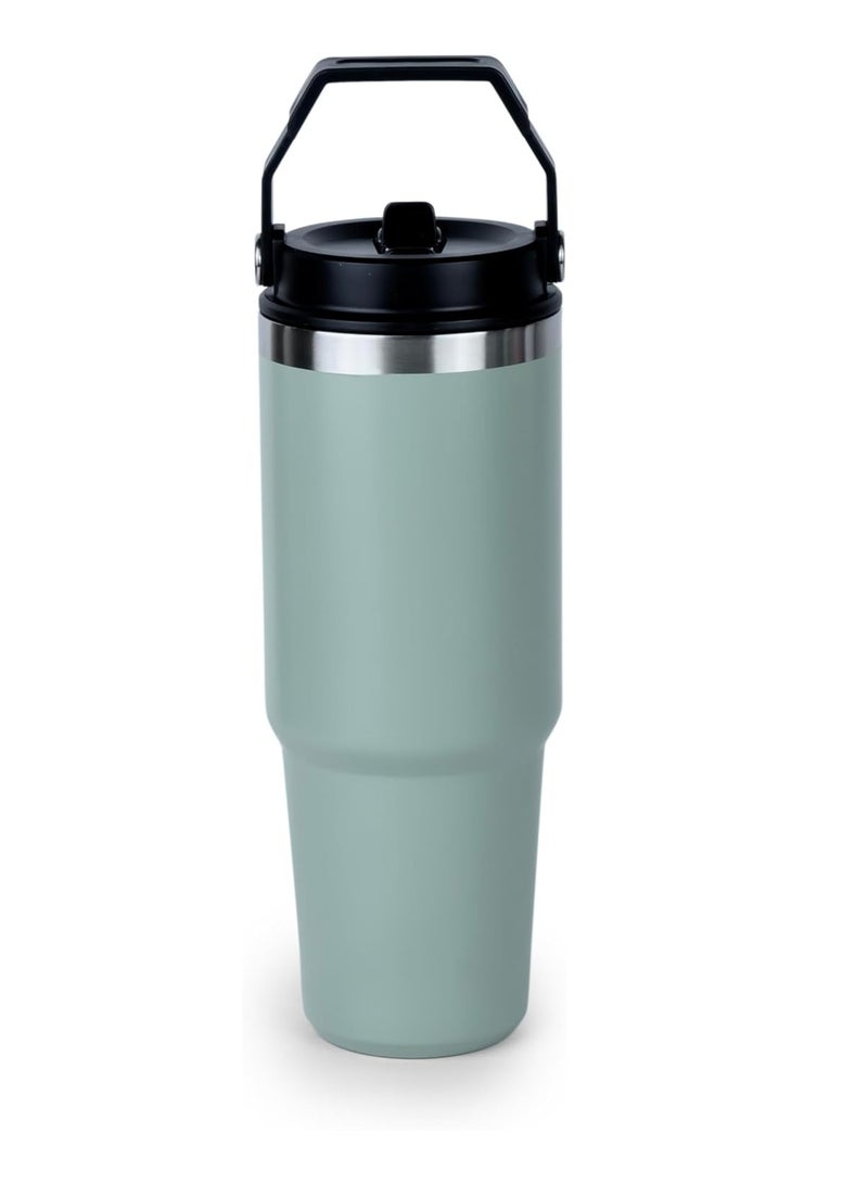 Cuisine Art Hot and Cold Drinking Flask, Vacuum Insulated Mug, Water Bottle, Stainless Steel Vacuum Insulated Tumbler (31 oz / 900 ML) - Green