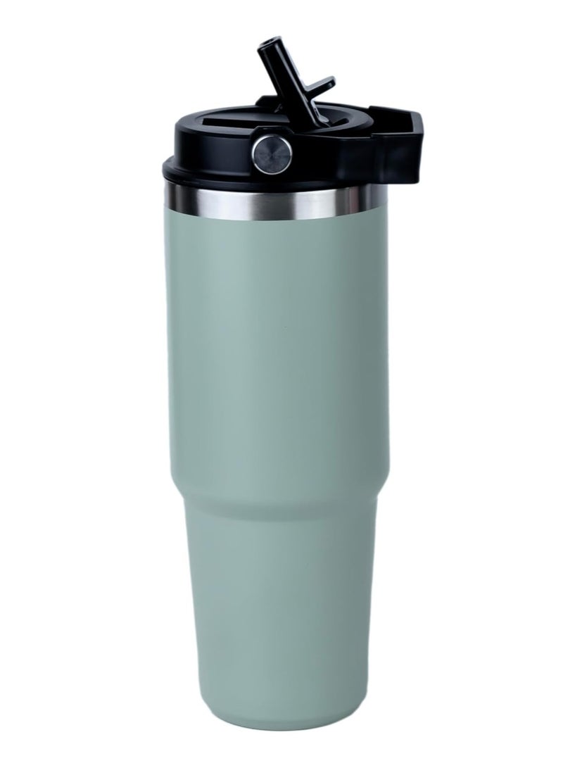 Cuisine Art Hot and Cold Drinking Flask, Vacuum Insulated Mug, Water Bottle, Stainless Steel Vacuum Insulated Tumbler (31 oz / 900 ML) - Green