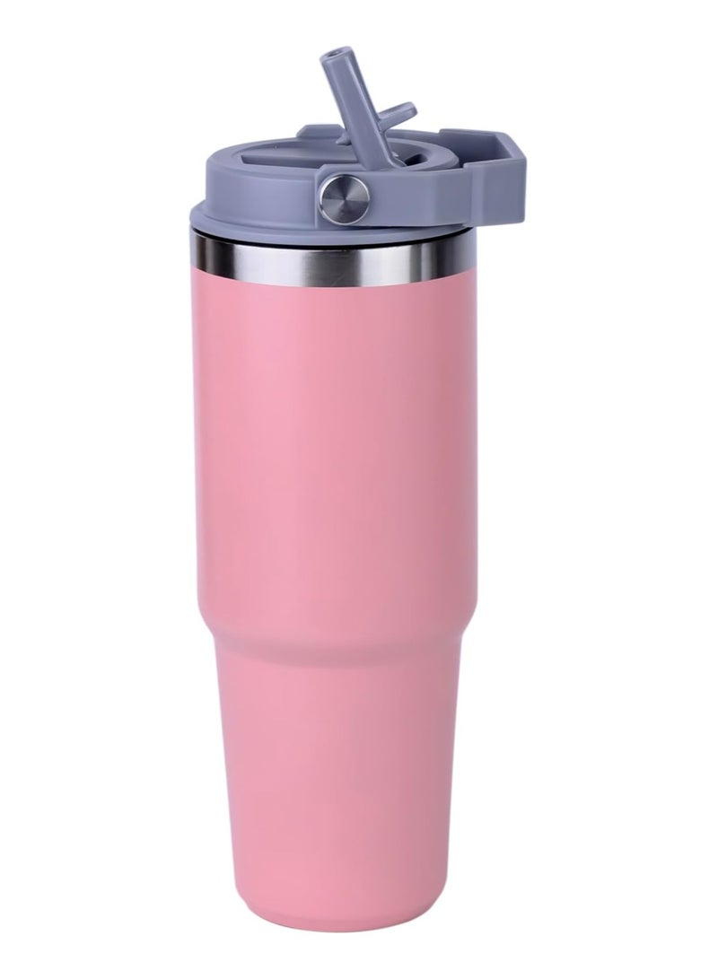 Cuisine Art Hot and Cold Drinking Flask, Vacuum Insulated Mug, Water Bottle, Stainless Steel Vacuum Insulated Tumbler (31 oz / 900 ML) - Pink