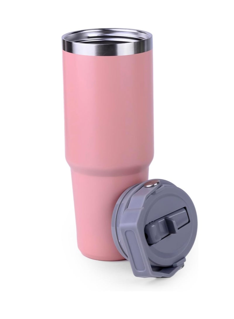 Cuisine Art Hot and Cold Drinking Flask, Vacuum Insulated Mug, Water Bottle, Stainless Steel Vacuum Insulated Tumbler (31 oz / 900 ML) - Pink