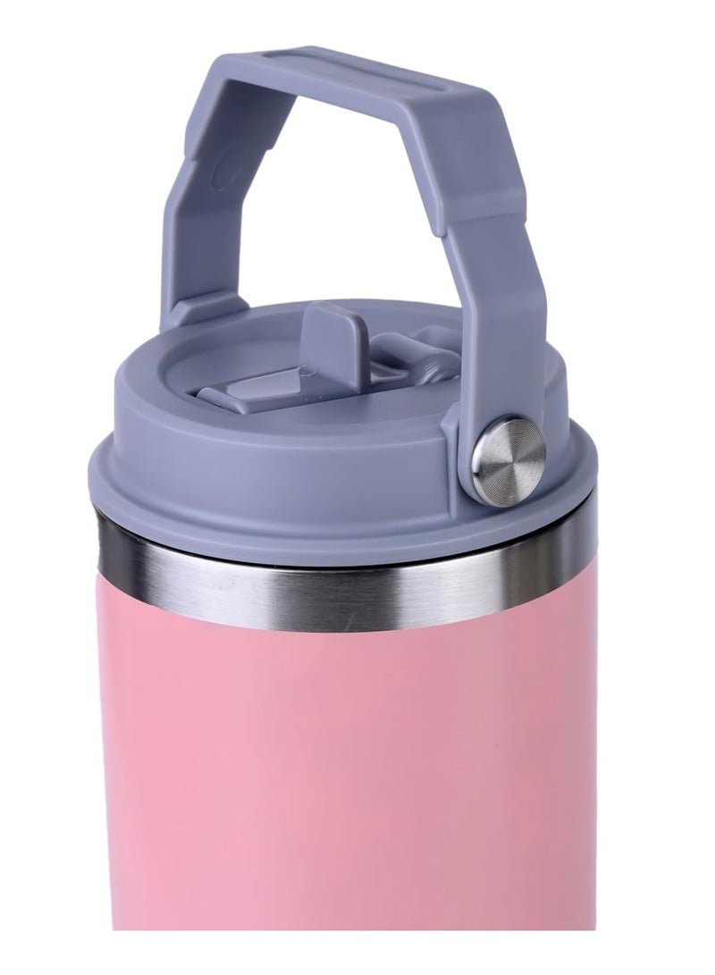 Cuisine Art Hot and Cold Drinking Flask, Vacuum Insulated Mug, Water Bottle, Stainless Steel Vacuum Insulated Tumbler (31 oz / 900 ML) - Pink