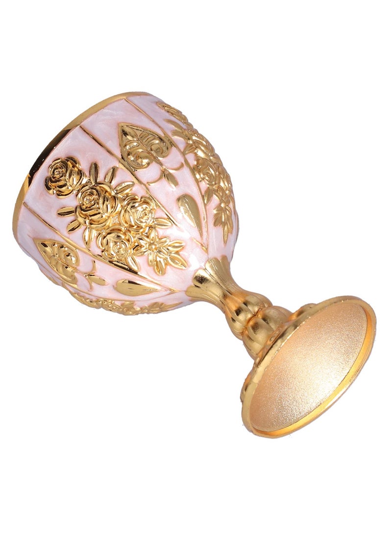 Vintage Brass Embossed Goblet Cup 2 Pieces 30mlGold Glasses Goblet Goblet Golden Glasses Embossed Cup Metal Embossed Cup Liqueur Cup Shot Glass for Kitchen