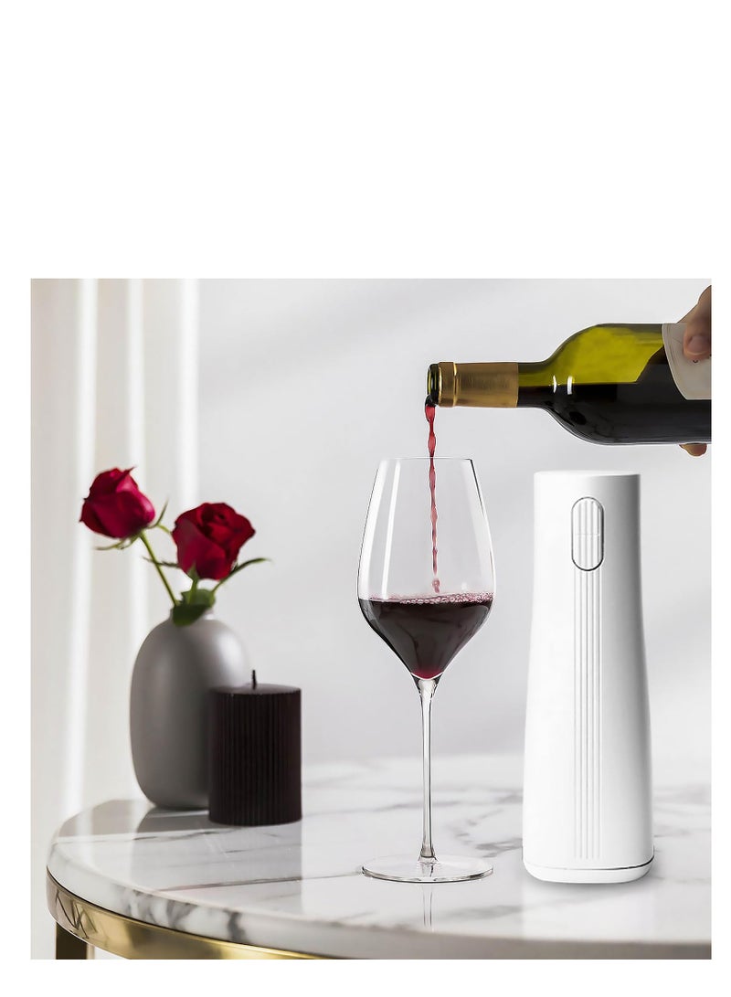 Electric Wine Opener, Cordless Electric Corkscrew, One-Click Button, Reusable Automatic Corkscrew Wine Opener for Wine Lovers Gifts Home Kitchen Party Bar Wedding. Wine Gifts for Men. (White)