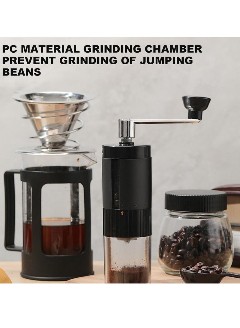 Manual Coffee Bean Grinder, Hand Crank Coffee Grinder, 90ml Adjustable Manual Espresso Grinder, With Visual Powder Chamber, Stainless Steel Coffee Hand Grinder Accessories for for Espresso, Cold Brew