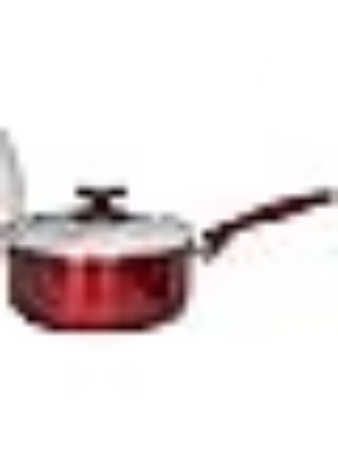 Non-Stick Carbon Steel Fry Pan And Sauce Pan 2-Piece Set 24 20 Cm Size Red White