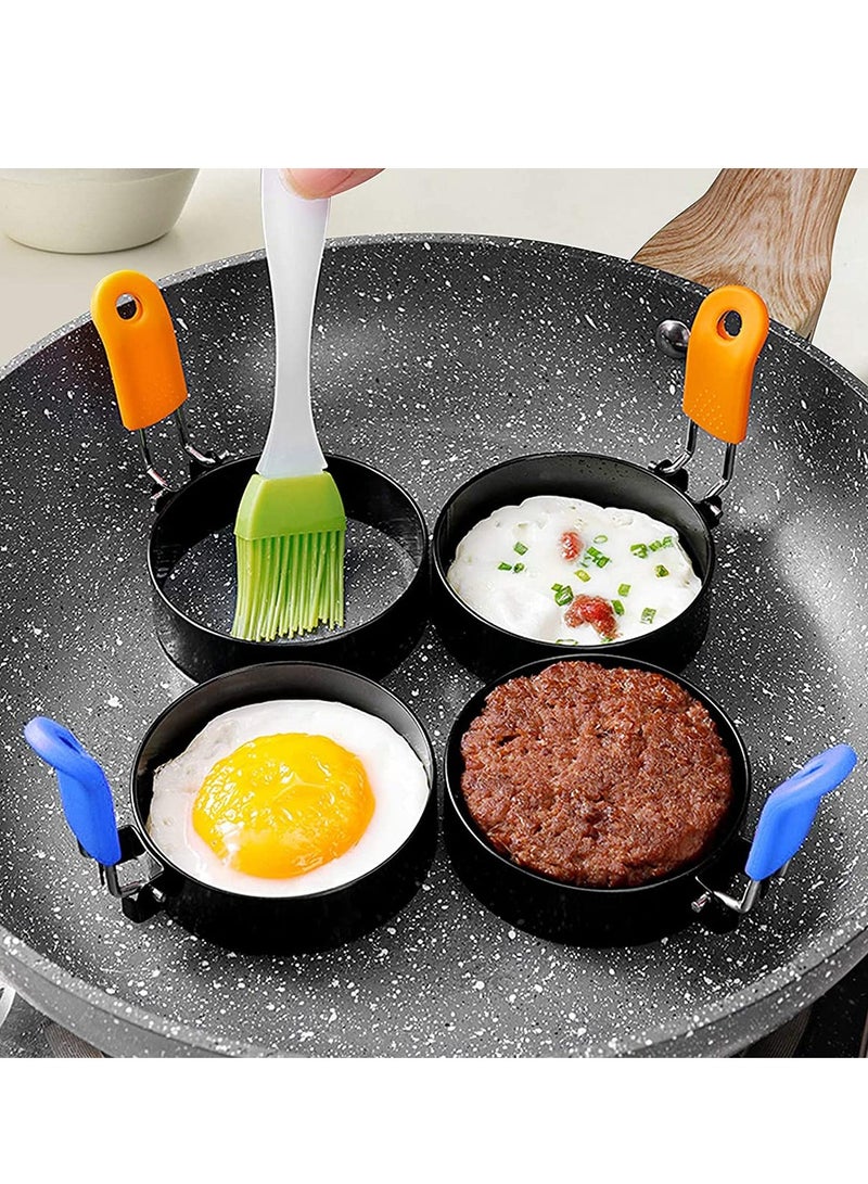 Egg Ring 2 Pack Stainless Steel Egg Cooking Rings Set Round Omelette Mold for Frying Egg English Muffins Pancake Sandwiches Breakfast Household Mold Muffins Pancake Sandwich Hamburger