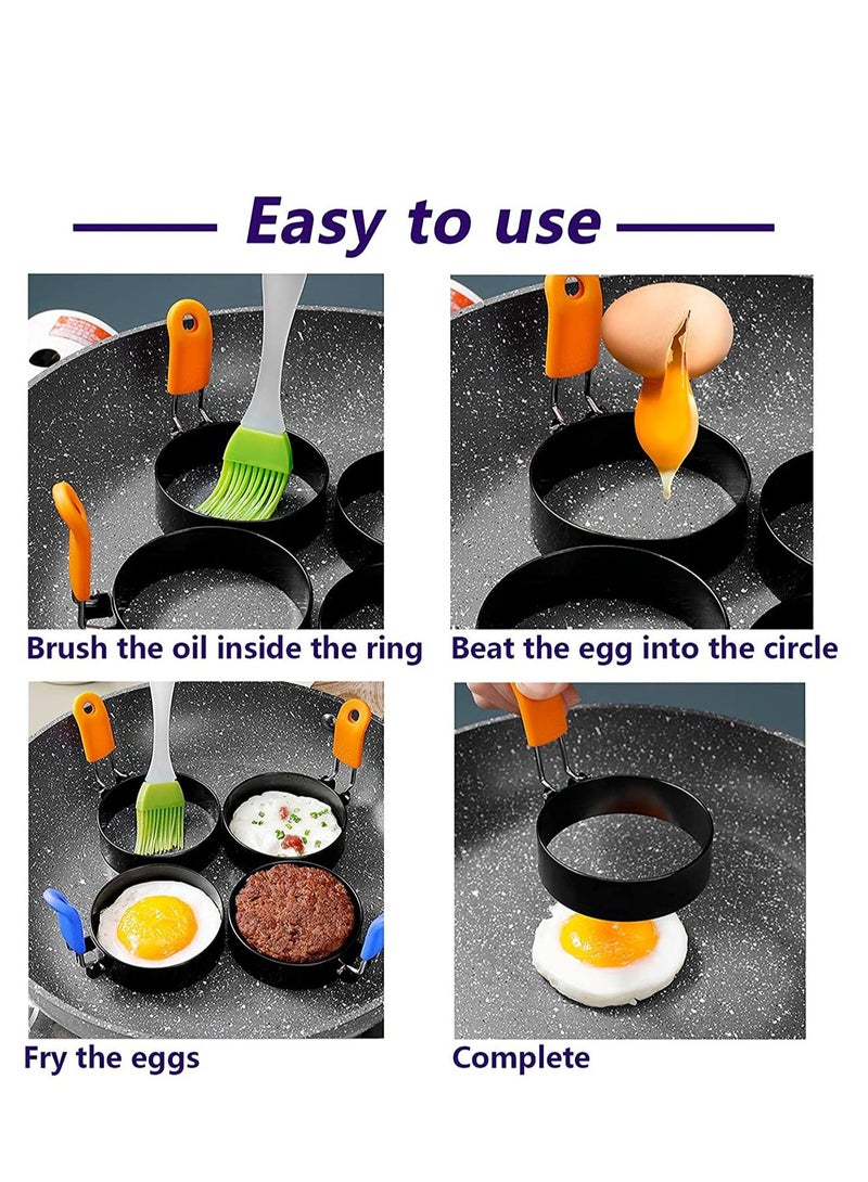 Egg Ring 2 Pack Stainless Steel Egg Cooking Rings Set Round Omelette Mold for Frying Egg English Muffins Pancake Sandwiches Breakfast Household Mold Muffins Pancake Sandwich Hamburger