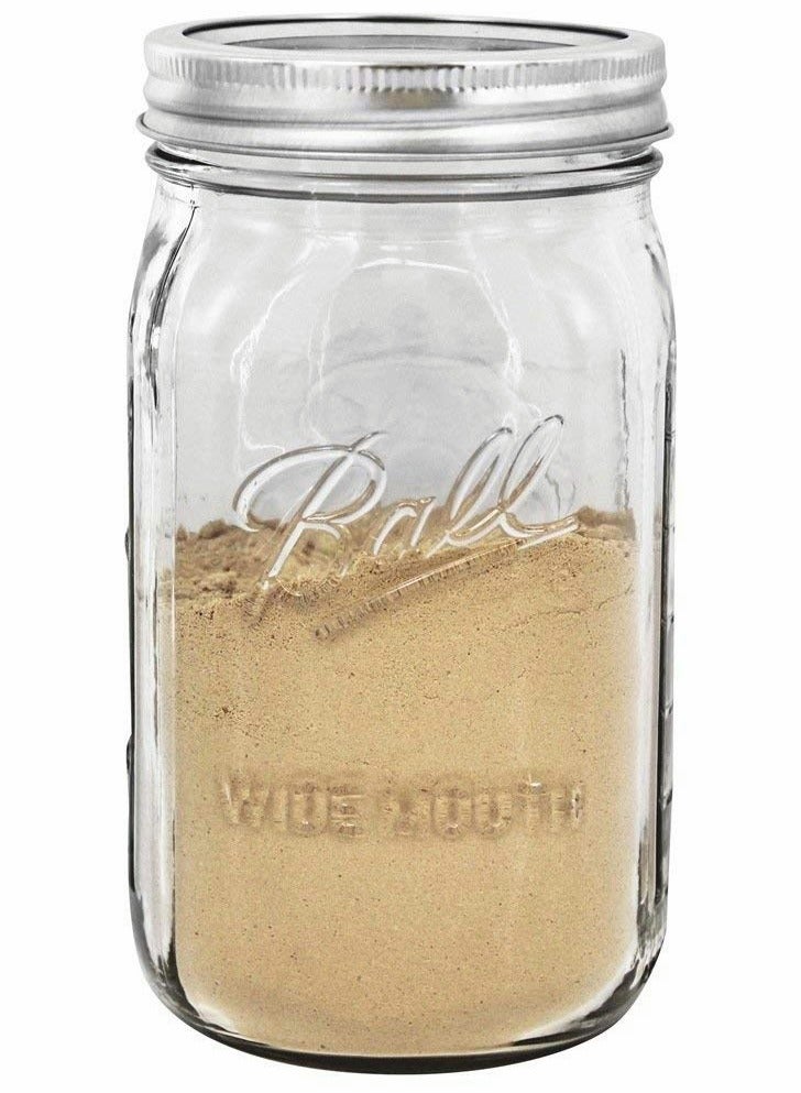 Ball Wide Mouth  Jars 32 oz/Capacity 4 Pack with Airtight lids and Bands For Canning Fermenting Pickling Decor Freezing Microwave And Dishwasher Safe