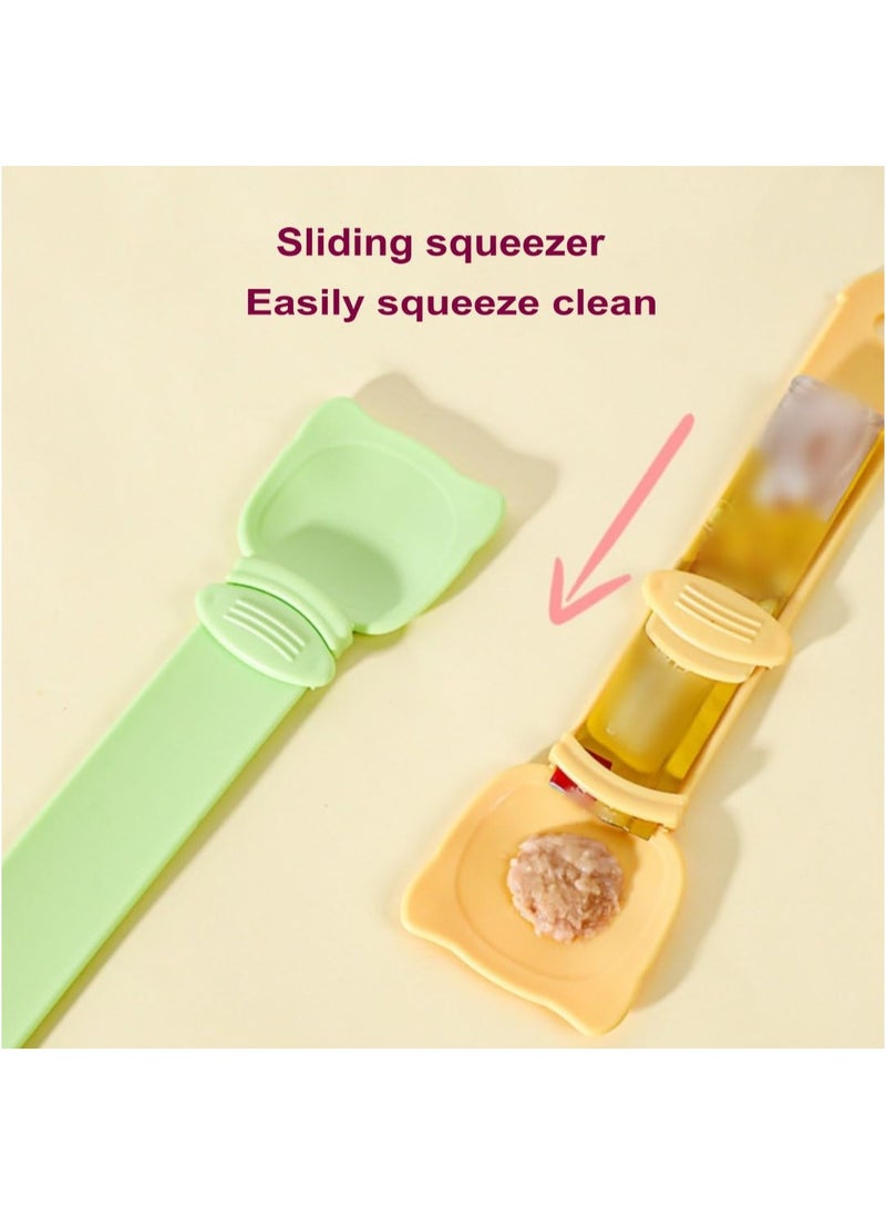 Cat Strip Happy Spoon Cat Wet Treat Squeeze Spoon Cat Strip Feeder Spoon Cat Bar Squeezer Cat Treat Feeding Spoon For Lickable Wet Cat Treats Liquid Snack Feeding (3 Pieces )