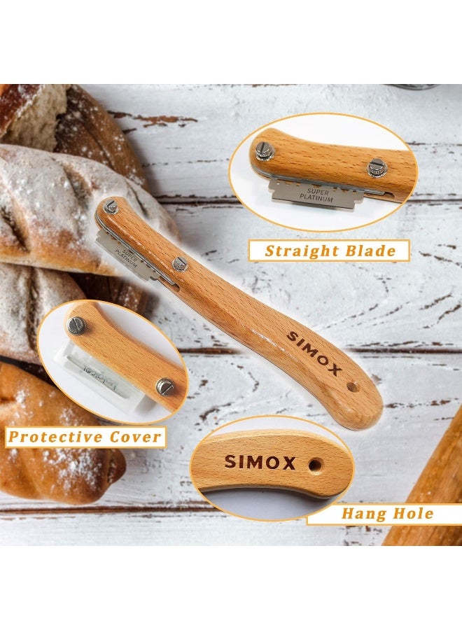 Premium Bread Lame, Bread Scorer Blade with Crafted Wooden Handle  5 Blades, Bread Scoring Tool/Bread Lame with Protective Cover by