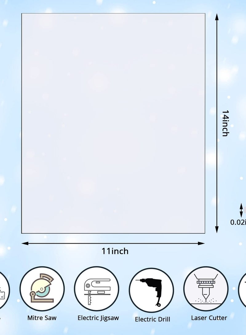 This package includes 10 polycarbonate sheets each measuring approximately 20 x 25 x 005 cm providing ample quantity and size to fulfill various requirements
