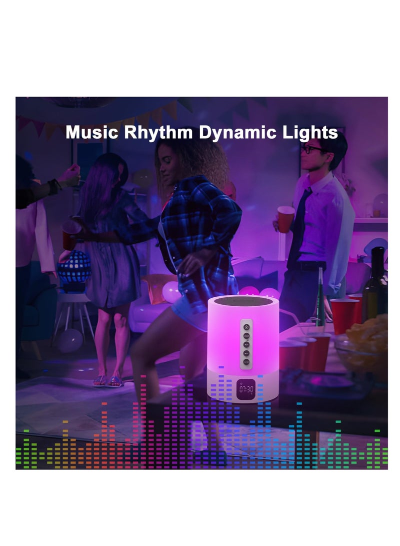 Night Light Bluetooth Speakers 48 ​​Color Changing Touch Control Bedside Lamps Can Adjust Lighting White Noise Multi-Color Changing Bedside Lamps Sound Machine Gift for Teens and Adults