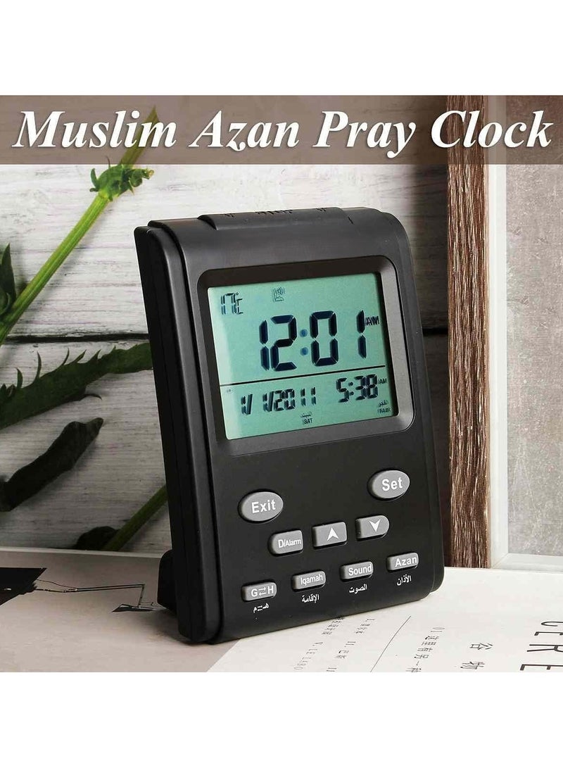 Muslim Azan Clock With Prayer Times, Qibla Direction, Hijri Calendar, And Backlit Display